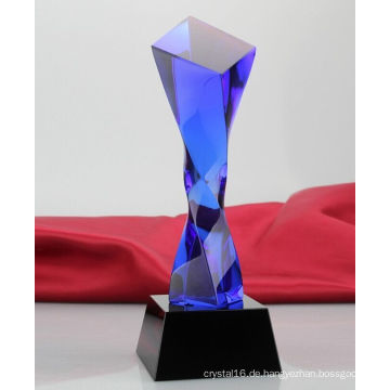 Kundenspezifische hochwertige Crystal Trophy kreative Slant Glas Trophy